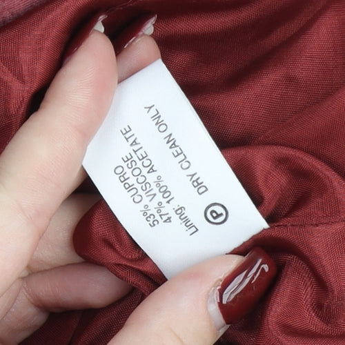 Monsoon Womens Red Size 10 Pencil Skirt Linen Blend Workwear
