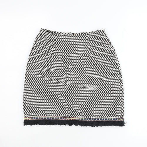 New Look Women’s Black Geometric Pencil Skirt UK 6 Short