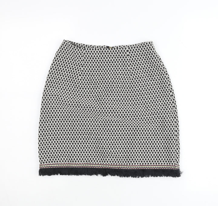New Look Women’s Black Geometric Pencil Skirt UK 6 Short