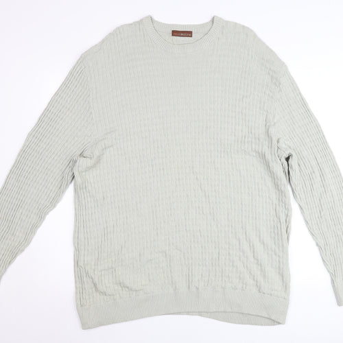 Marks and Spencer Men’s Grey 2XL Crew Neck Cable Knit Pullover Jumper