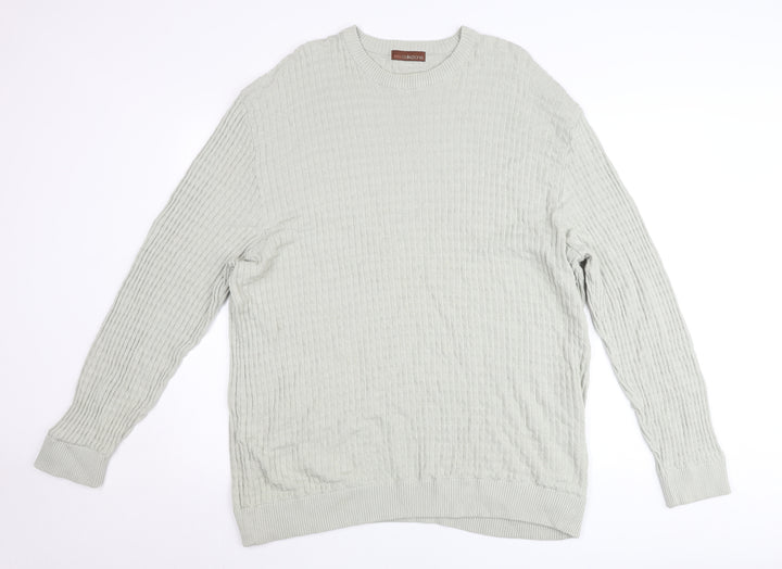 Marks and Spencer Men’s Grey 2XL Crew Neck Cable Knit Pullover Jumper