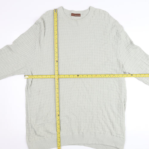 Marks and Spencer Men’s Grey 2XL Crew Neck Cable Knit Pullover Jumper