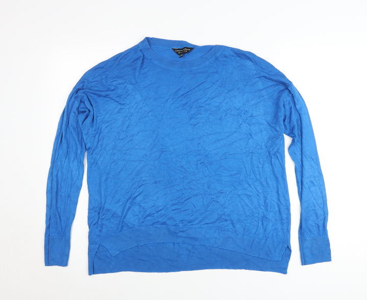 Dorothy Perkins Women’s Blue Crew Neck Jumper Size 10 Viscose Blend