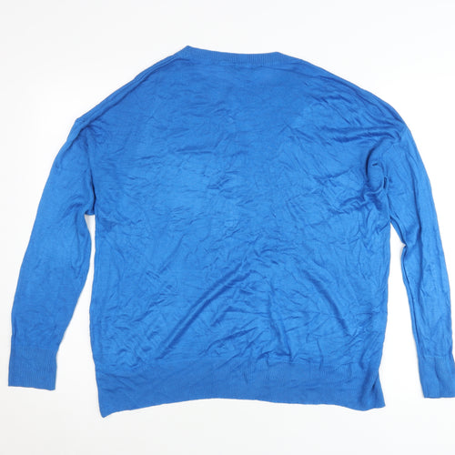 Dorothy Perkins Women’s Blue Crew Neck Jumper Size 10 Viscose Blend