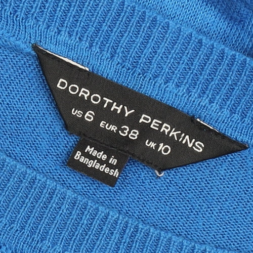 Dorothy Perkins Women’s Blue Crew Neck Jumper Size 10 Viscose Blend
