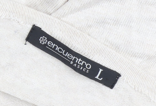 Encuentro Womens Beige Cardigan L Viscose Blend Knit Casual