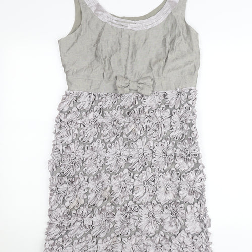Marks and Spencer Women Grey Floral Sheath Dress Size 12