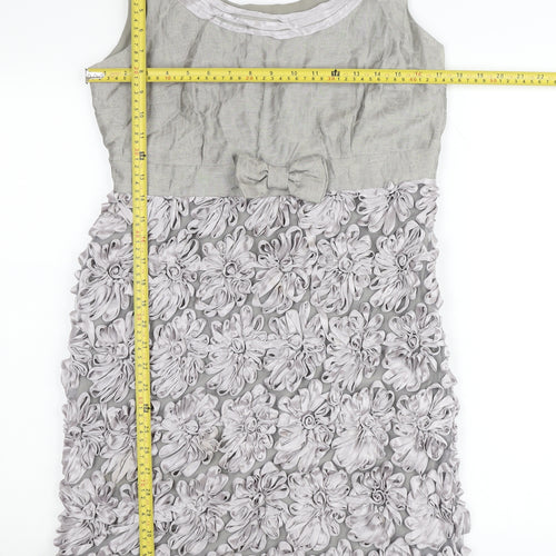 Marks and Spencer Women Grey Floral Sheath Dress Size 12
