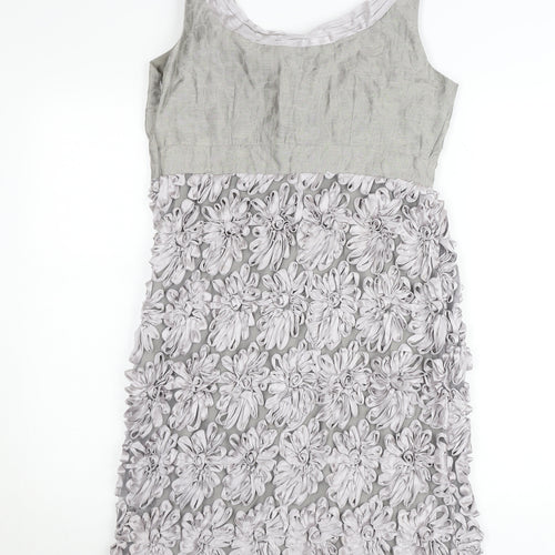 Marks and Spencer Women Grey Floral Sheath Dress Size 12