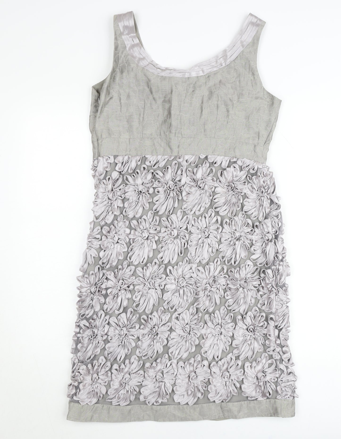 Marks and Spencer Women Grey Floral Sheath Dress Size 12