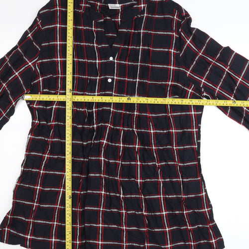 Damart Women’s Multicoloured L Shirt Dress 3/4 Sleeve Check Viscose