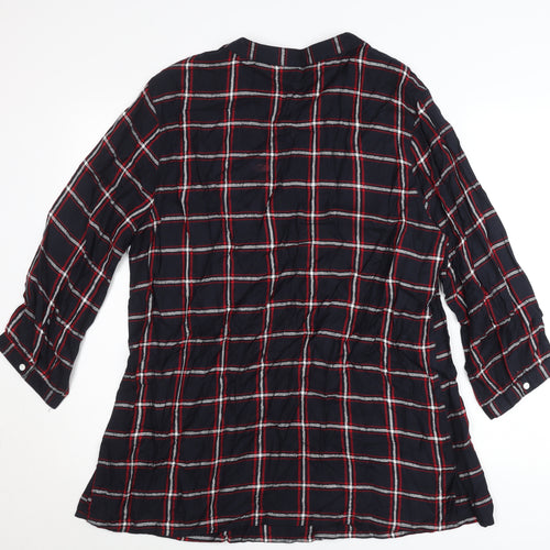 Damart Women’s Multicoloured L Shirt Dress 3/4 Sleeve Check Viscose