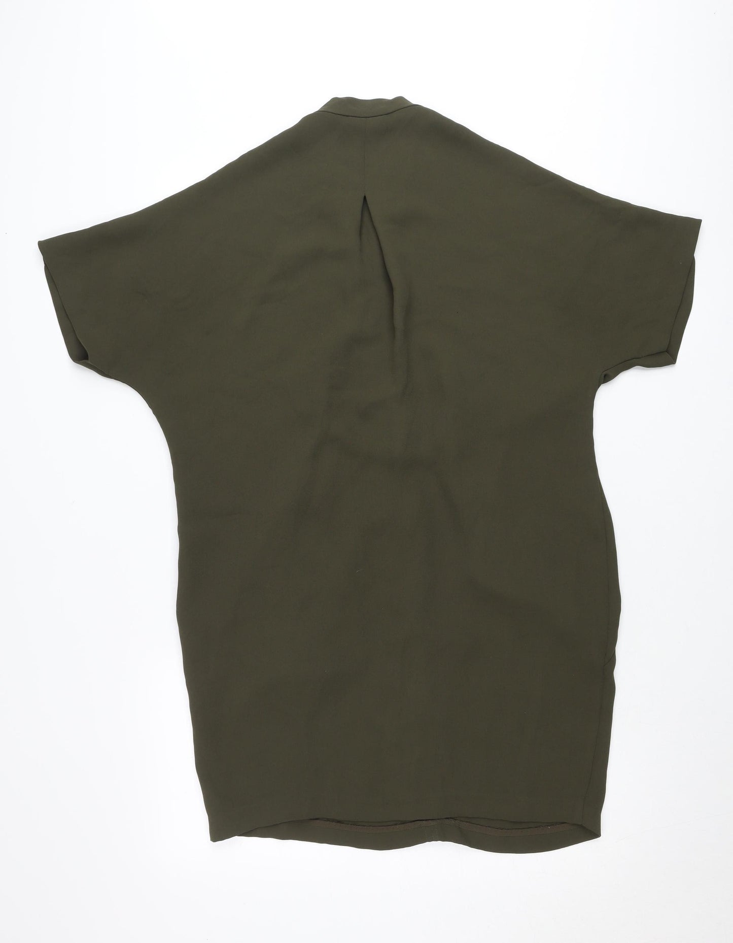 Whistles Women Green Shift Dress Size M V-Neck Dolman Sleeve