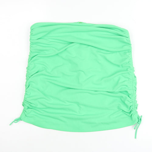 Zara Women’s Green Ruched Jersey Short Skirt Size XL