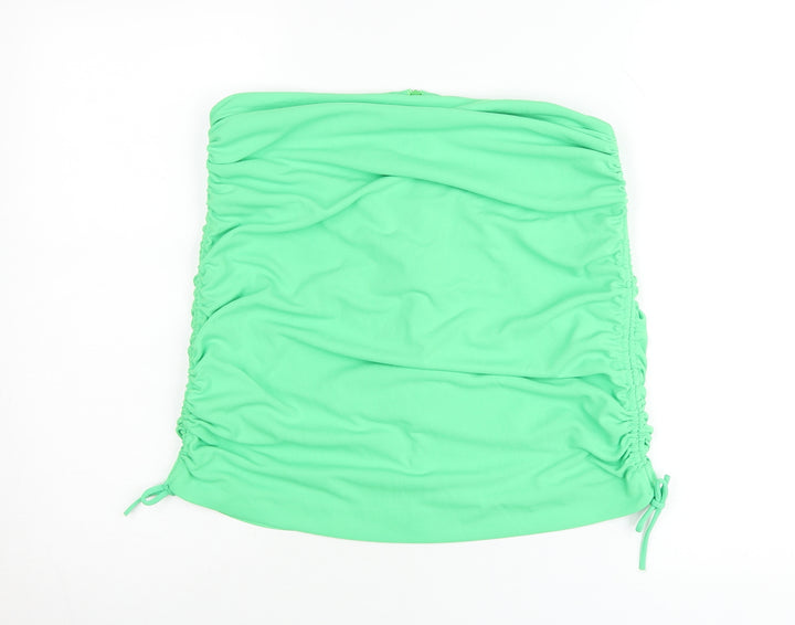 Zara Women’s Green Ruched Jersey Short Skirt Size XL