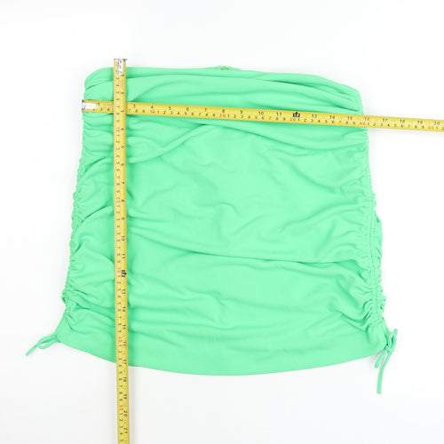 Zara Women’s Green Ruched Jersey Short Skirt Size XL