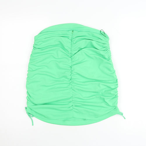 Zara Women’s Green Ruched Jersey Short Skirt Size XL