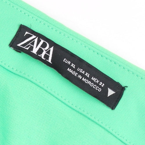 Zara Women’s Green Ruched Jersey Short Skirt Size XL
