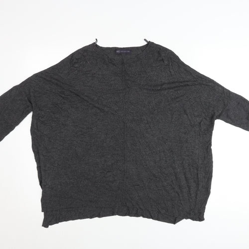 Marks and Spencer Womens Grey Size 12 Relaxed Viscose Jumper