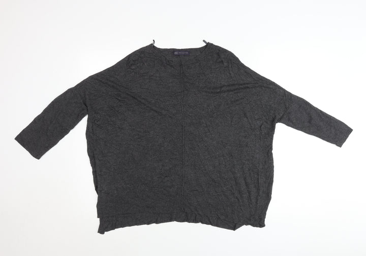 Marks and Spencer Womens Grey Size 12 Relaxed Viscose Jumper