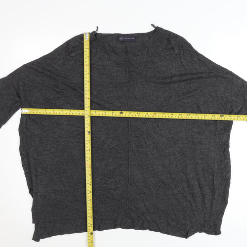 Marks and Spencer Womens Grey Size 12 Relaxed Viscose Jumper