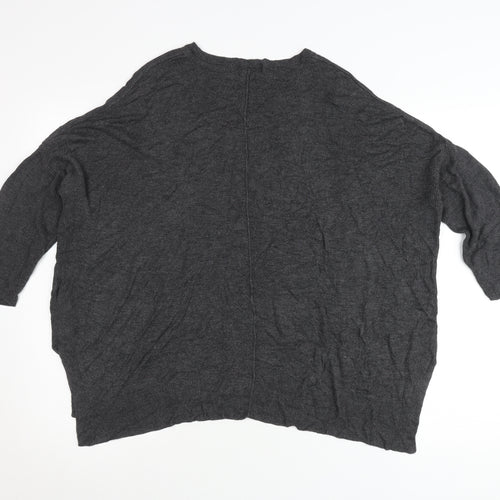 Marks and Spencer Womens Grey Size 12 Relaxed Viscose Jumper