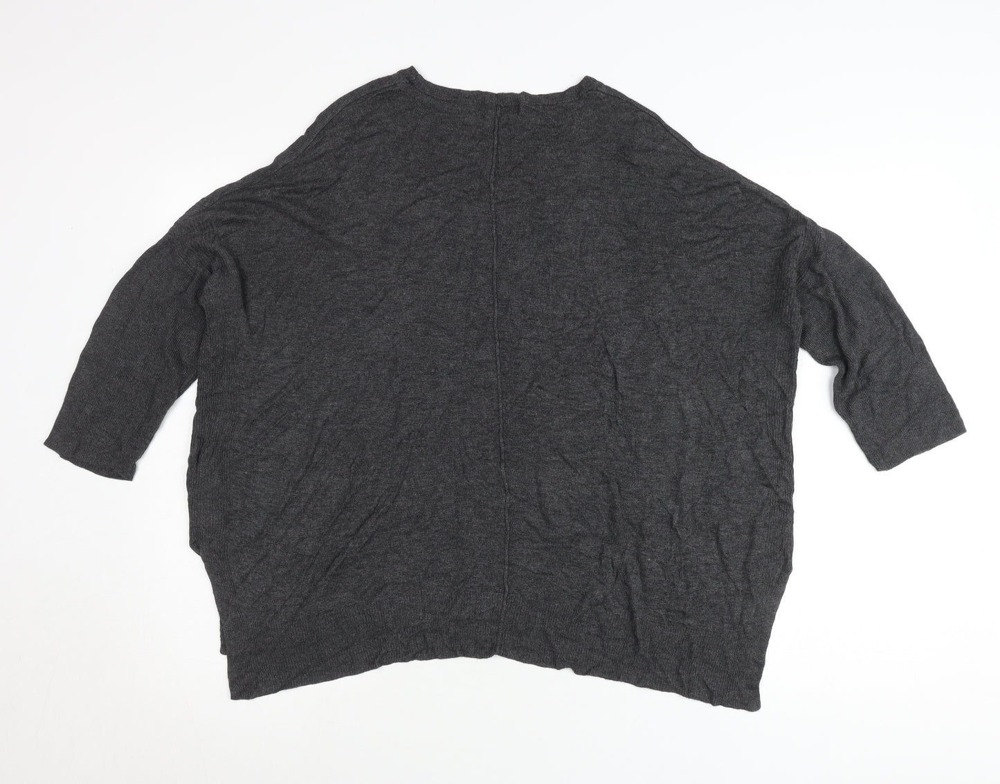 Marks and Spencer Womens Grey Size 12 Relaxed Viscose Jumper