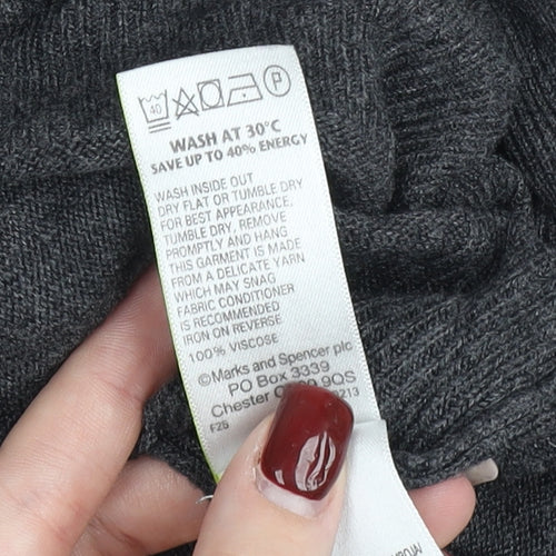 Marks and Spencer Womens Grey Size 12 Relaxed Viscose Jumper