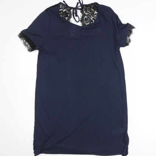 Next Women’s Blue Lace Trim Short Sleeve T-Shirt Size 12