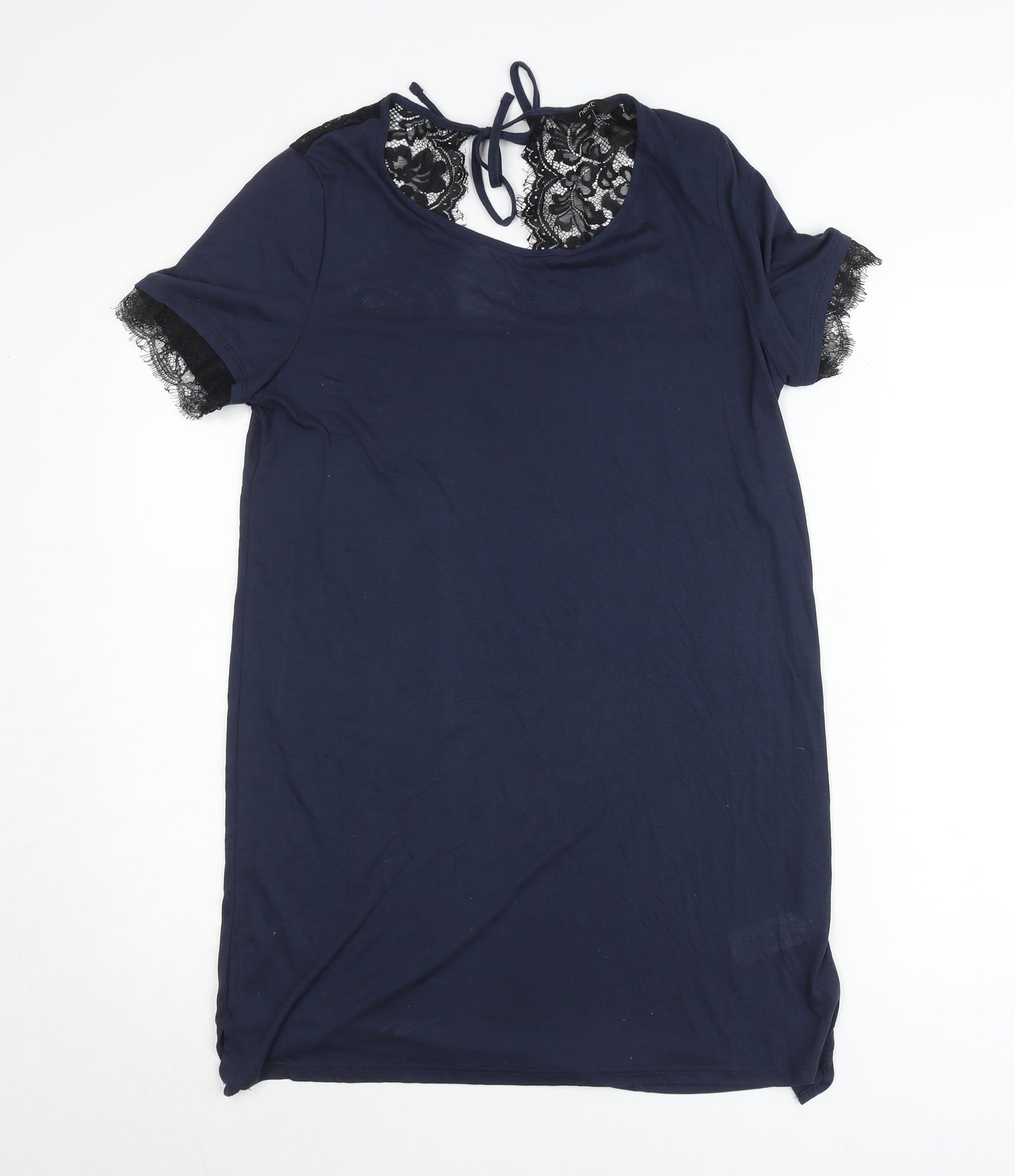 Next Women’s Blue Lace Trim Short Sleeve T-Shirt Size 12