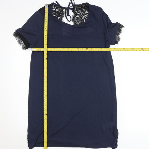 Next Women’s Blue Lace Trim Short Sleeve T-Shirt Size 12