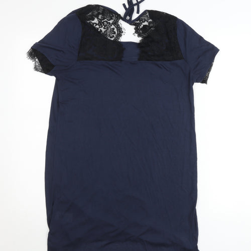 Next Women’s Blue Lace Trim Short Sleeve T-Shirt Size 12