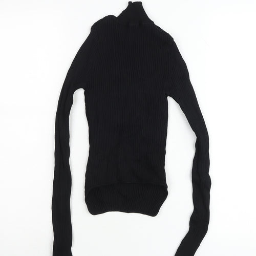ZARA Womens Black Roll Neck Slim Fit Pullover Jumper Size 8