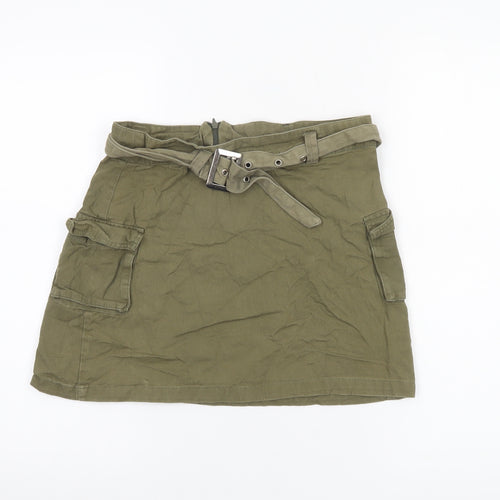 Innocence Women’s Green Cargo Utility Skirt Size 8 Short Cotton