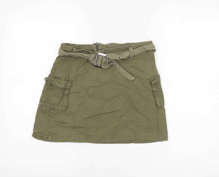 Innocence Women’s Green Cargo Utility Skirt Size 8 Short Cotton