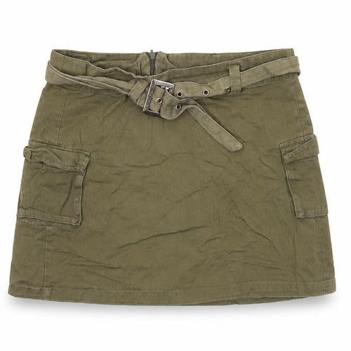 Innocence Women’s Green Cargo Utility Skirt Size 8 Short Cotton