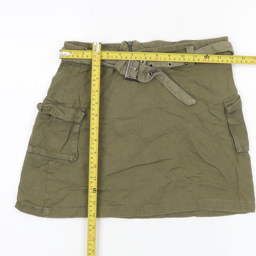 Innocence Women’s Green Cargo Utility Skirt Size 8 Short Cotton