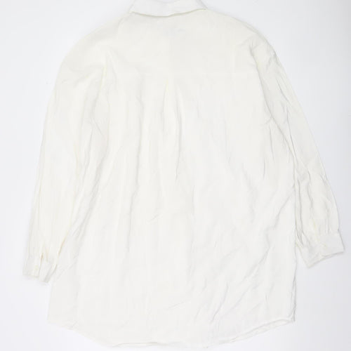 In The Style Women's White Size 14 Button-Up Long Sleeve Shirt