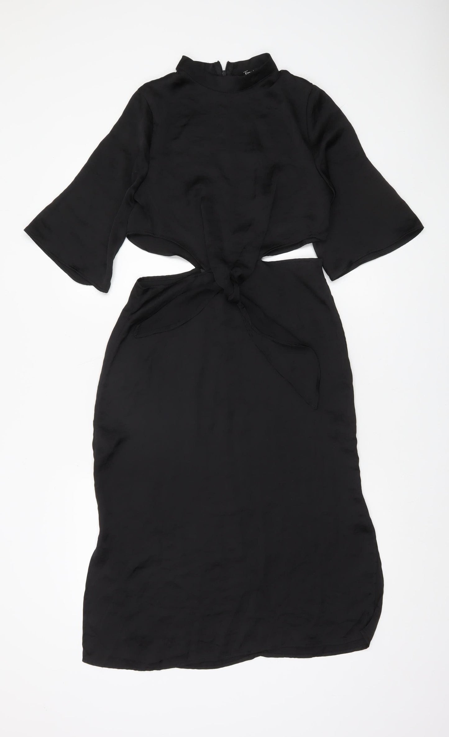 Boohoo Women’s Black Size 8 Midi Sheath Cut Out Party Dress