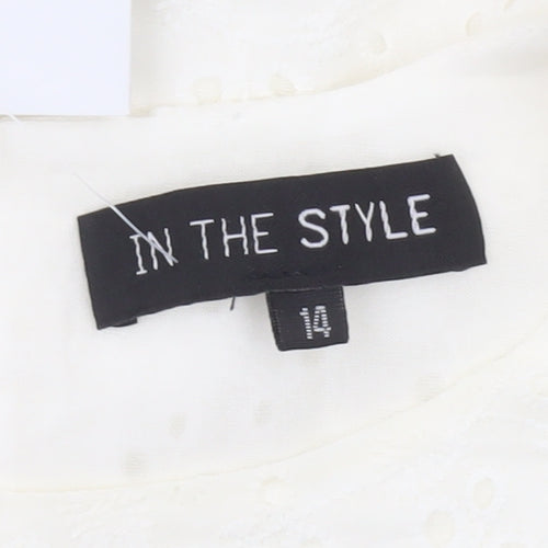 In The Style Womens White Cotton A-Line Dress Size 14
