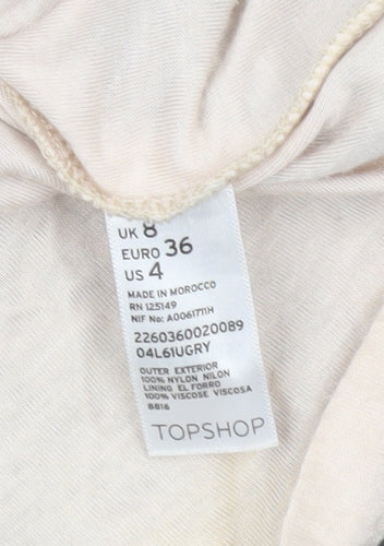 Topshop Women’s Grey Lace Sheath Short Sleeve Dress UK 8