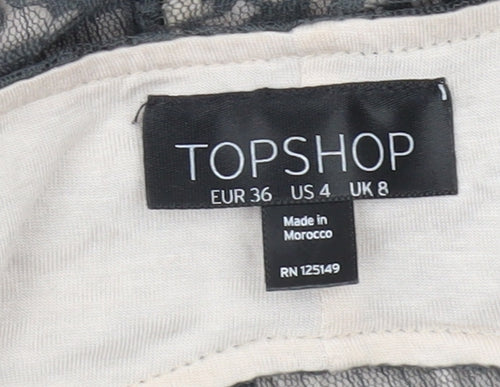 Topshop Women’s Grey Lace Sheath Short Sleeve Dress UK 8