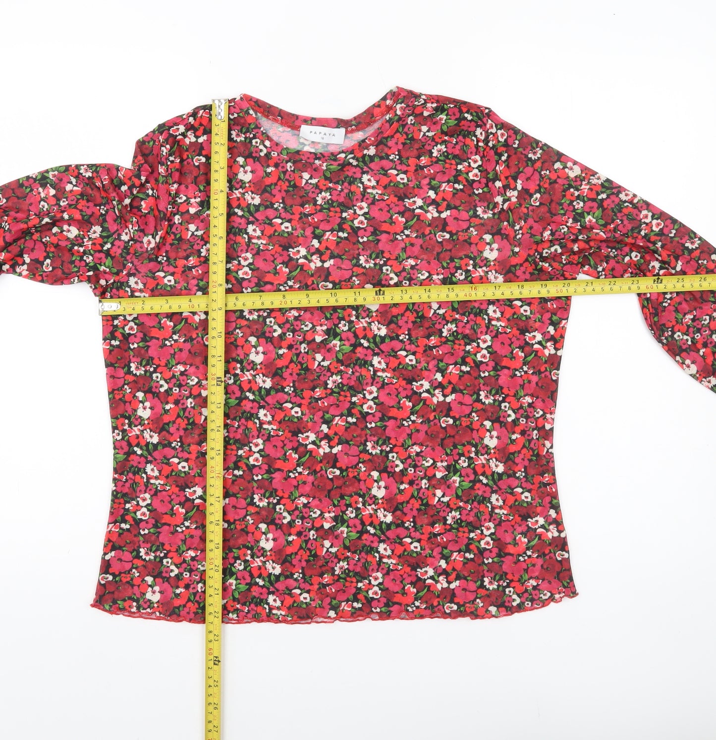 Papaya Women’s Multicoloured Floral Long Sleeve Blouse UK 16