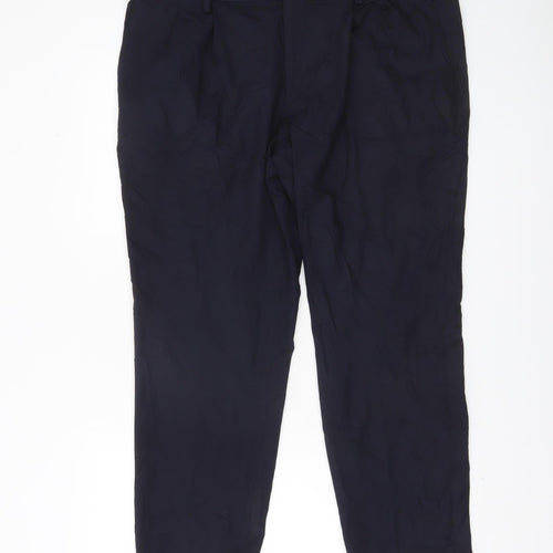 Marks and Spencer Autograph Men's Navy 38S Dress Trousers Regular Fit