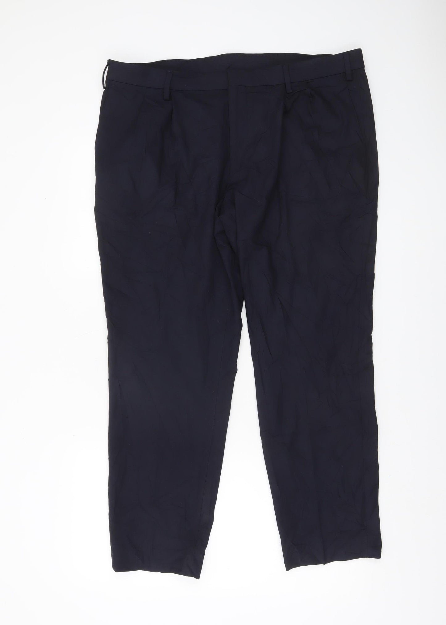 Marks and Spencer Autograph Men's Navy 38S Dress Trousers Regular Fit
