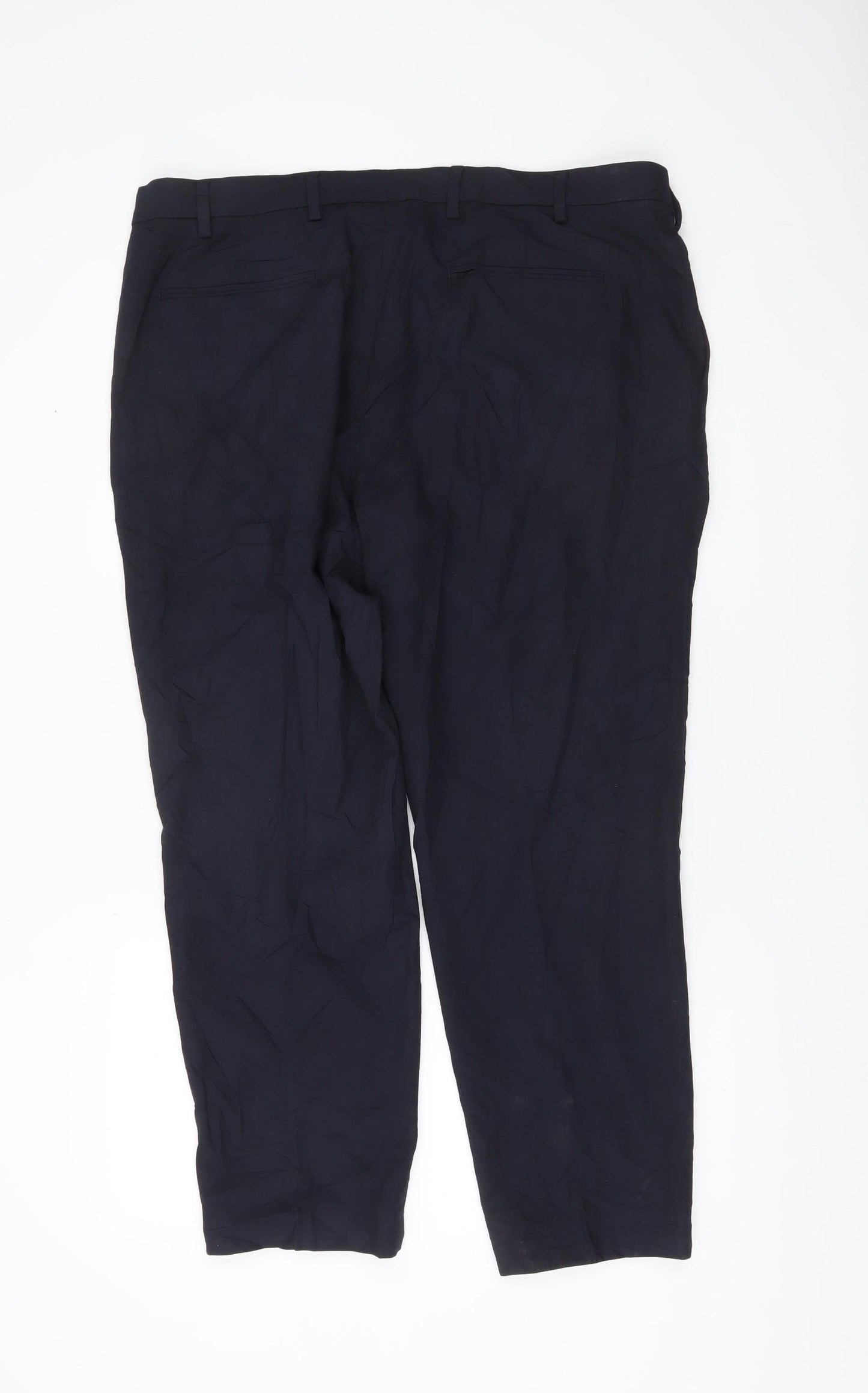 Marks and Spencer Autograph Men's Navy 38S Dress Trousers Regular Fit