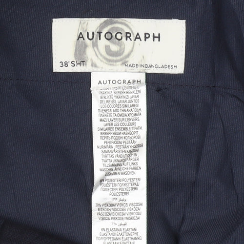 Marks and Spencer Autograph Men's Navy 38S Dress Trousers Regular Fit