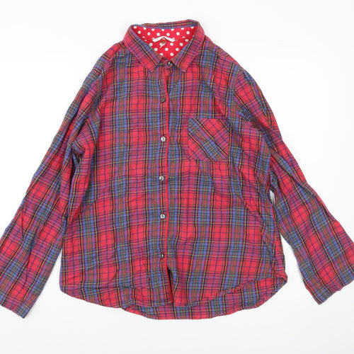 Victoria's Secret Women's Red Plaid Cotton Button-Up Shirt Size M