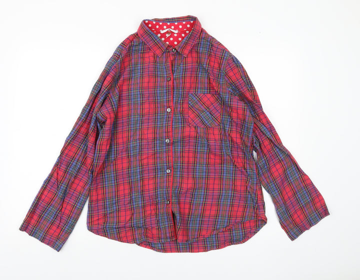 Victoria's Secret Women's Red Plaid Cotton Button-Up Shirt Size M