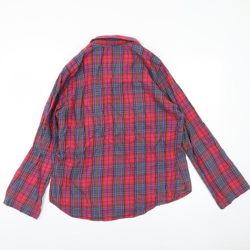 Victoria's Secret Women's Red Plaid Cotton Button-Up Shirt Size M